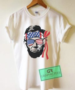 Abraham Lincoln American Flag Graphic Tee shirts