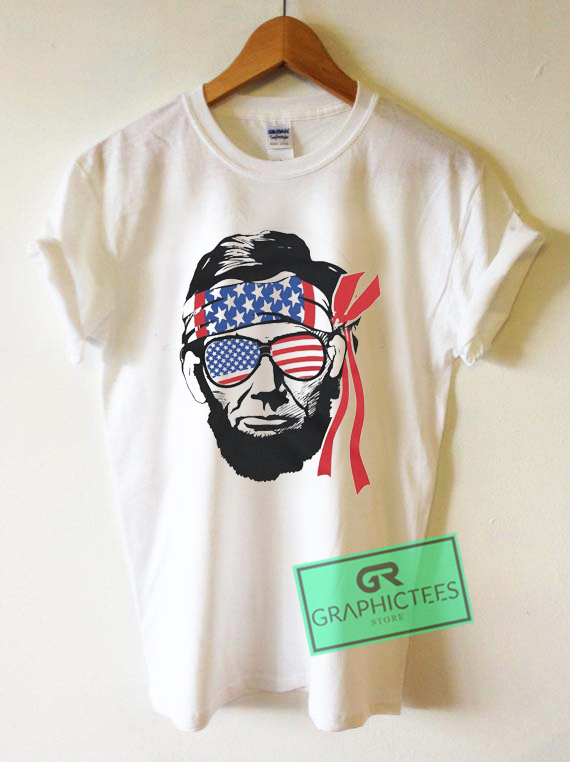 Abraham Lincoln American Flag Graphic Tee shirts