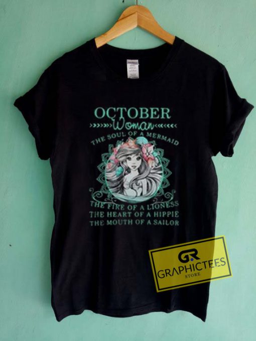 October Woman The Soul A Mermaid Graphic Tees Shirts