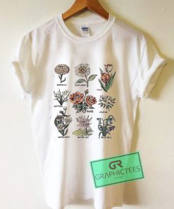 Retro Botanical Flower Graphic Tee Shirts