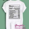 Beer Nutrition Facts Graphic Tee Shirts