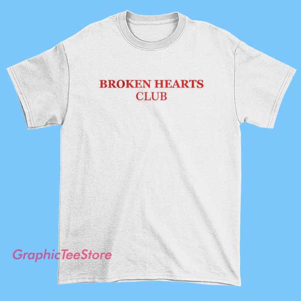 Broken Hearts Club Graphic Tees Shirts 2 Broken Hearts Club graphic T-shirts featuring bold, edgy designs inspired by the classic film or the concept of heartbreak and resilience. These tees often showcase vintage-style artwork, rebellious motifs, and expressive typography, perfect for fans of alternative fashion and emotional storytelling.