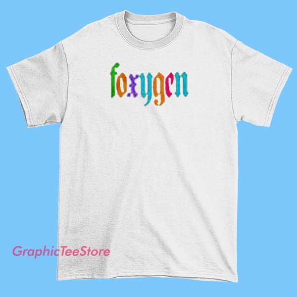 Foxygen Graphic Tee Shirts 2 Graphic T-shirt featuring the band name 'Foxygen' with artistic or illustrative design elements, showcasing a vibrant and creative style.