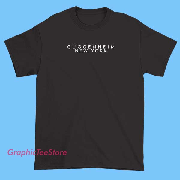 Guggenheim New York Graphic T shirt 2 A visually striking graphic t-shirt inspired by the Guggenheim Museum in New York. Featuring artwork or architectural illustrations of the iconic spiral building, complemented by modern, artistic design elements. Perfect for art enthusiasts and fans of contemporary architecture, this shirt blends cultural appreciation with stylish, wearable art.