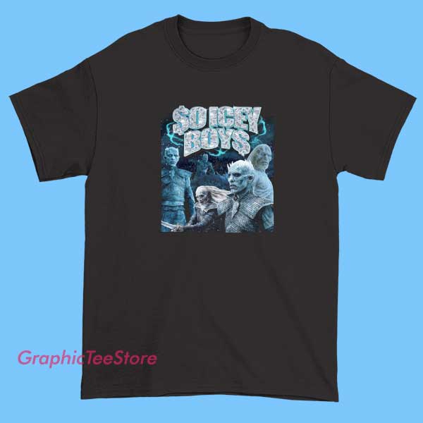 So Icey Boys Graphic Tees Shirts 2 A graphic T-shirt design for "So Icey Boys" featuring cool, icy-themed elements like snowflakes, ice cubes, or frost effects, combined with bold, stylish fonts to give a fresh, chill vibe.