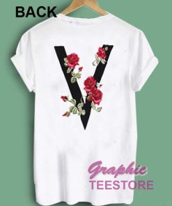V Flower Rose Graphic Tee Shirts