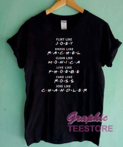 Joey Rachel Monica Phoebe Ross Chandler Friends TV Graphic Tee Shirts