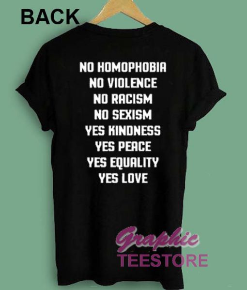 no homophobia no violence shirt