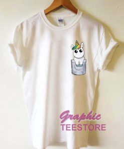 Funny Unicorn Pocket Graphic Tee Shirts