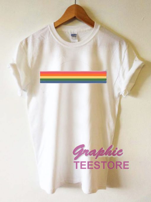 Striped Rainbow Graphic Tee Shirts
