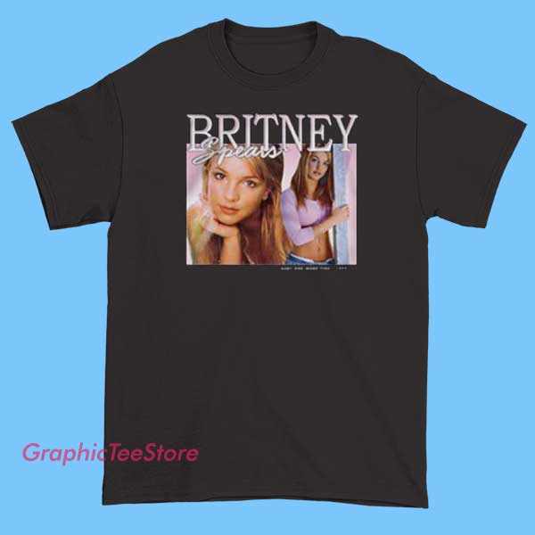 Britney Spears Vintage Graphic Tee Shirts 2 Vintage Britney Spears graphic T-shirts featuring retro-inspired designs, classic album artwork, and iconic images from her early career. These tees often have a distressed or faded look, capturing the nostalgic pop star vibe perfect for fans of all ages