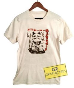 Lucky Cat Chinese Maneki Neko Graphic Tee Shirts