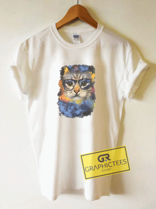 Colorful Glasses Cat Tee Shirts