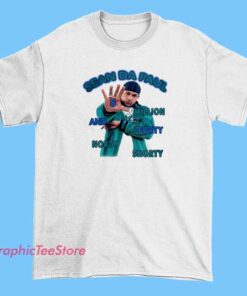 Sean Da Paul Graphic Tee Shirts 4 A collection of graphic T-shirts featuring Sean Paul, showcasing vibrant designs with images of the dancehall artist, his name, and musical elements like microphones, speakers, and reggae-inspired motifs.