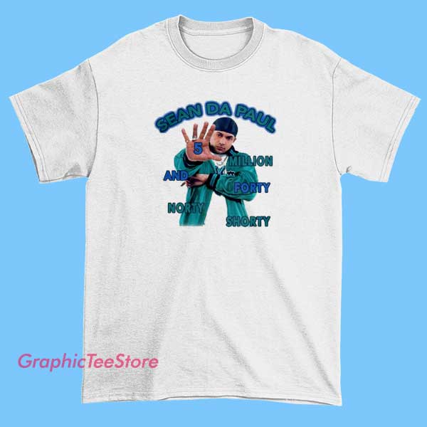 Sean Da Paul Graphic Tee Shirts 2 A collection of graphic T-shirts featuring Sean Paul, showcasing vibrant designs with images of the dancehall artist, his name, and musical elements like microphones, speakers, and reggae-inspired motifs.
