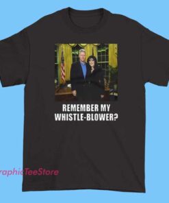 Graphic T-shirt depicting a stylized illustration of Bill Clinton and Monica Lewinsky, with playful or satirical text referencing their historical association, designed in a bold, eye-catching style.