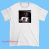 Graphic T-shirt featuring Chandler Bing from Friends holding a Frank Ocean vinyl record, with a colorful and artistic design that blends pop culture and music elements.