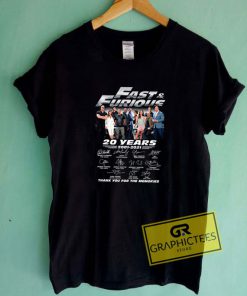 Fast Furious 20 Years Tee Shirts