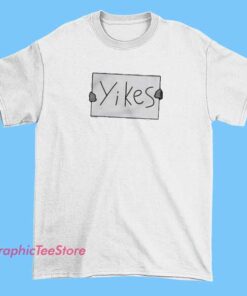 Eddy Burback Merch Yikes Tee Shirts 3 Yikes T-shirt from Eddy Burback merchandise collection, featuring bold text graphic on a casual shirt, designed for fans of the comedian and content creator.