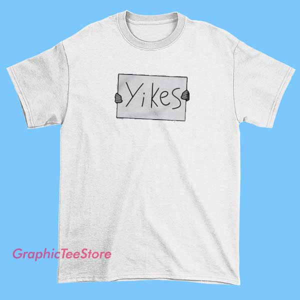 Eddy Burback Merch Yikes Tee Shirts 2 Yikes T-shirt from Eddy Burback merchandise collection, featuring bold text graphic on a casual shirt, designed for fans of the comedian and content creator.
