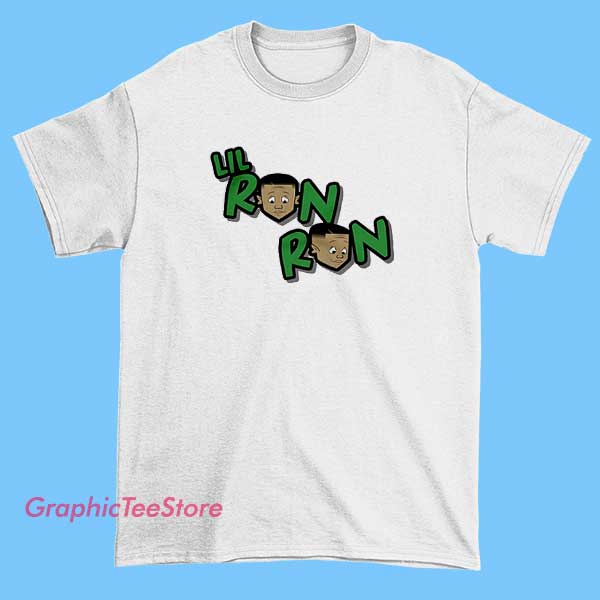 Lil Ron Ron Tee Shirts 2 A collection of Lil Ron Ron-themed T-shirts featuring bold graphics, vibrant colors, and urban streetwear designs inspired by the artist's style.