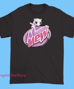 Mountain Mew Elon Musk Anime Tee Shirts 4 Anime-inspired mountain mew design featuring Elon Musk on a black cotton short sleeve tee shirt, perfect for tech and anime fans.