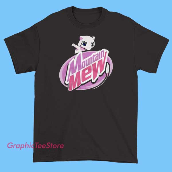 Mountain Mew Elon Musk Anime Tee Shirts 2 Anime-inspired mountain mew design featuring Elon Musk on a black cotton short sleeve tee shirt, perfect for tech and anime fans.