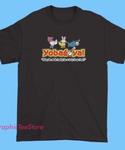Image of YoBagoya branded T-shirts featuring vibrant, stylish designs with bold logos and colorful graphics, perfect for casual wear and expressing personal style.