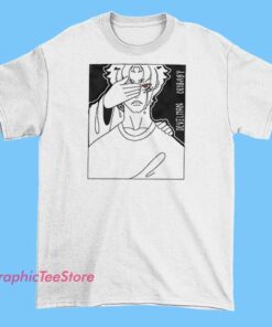 Stylized graphic T-shirt featuring characters from Akira and Devilman Crybaby, with bold illustrations and vibrant colors highlighting the intense and edgy anime aesthetics, perfect for fans of both series.