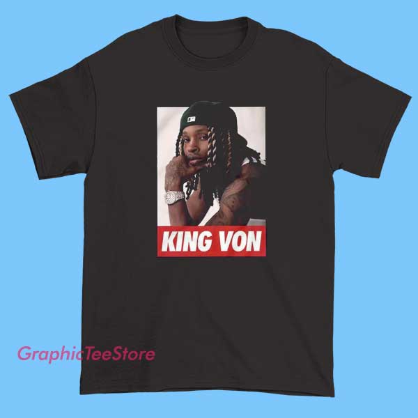 King Von Outfits Vintage Shirt 2 A vintage-style shirt featuring King Von-inspired outfits, showcasing classic streetwear elements like baggy jeans, graphic tees, or baseball caps, designed for fans of his style and legacy.