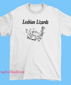 A T-shirt design featuring playful or artistic illustrations of lizards with a lesbian pride theme, incorporating rainbow colors, pride symbols, or empowering messages to celebrate LGBTQ+ identity and love. Would you like a specific style or message included?