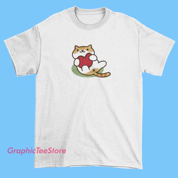Cute Cat Neko Atsume Merch Shirt 2 A cute cat-themed T-shirt featuring characters and artwork inspired by Neko Atsume, showcasing adorable feline illustrations and colorful, playful design elements.
