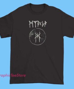 A vintage-style "Myrkur" band t-shirt featuring distressed graphics and retro-inspired design, perfect for fans of the atmospheric black metal artist.