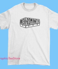 A t-shirt featuring the word "Nekromantix" in bold, stylized lettering, perfect for fans of the band or gothic/rock fashion.