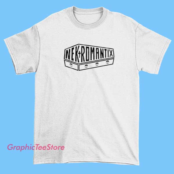 Merch Word Nekromantix Shirt 2 A t-shirt featuring the word "Nekromantix" in bold, stylized lettering, perfect for fans of the band or gothic/rock fashion.