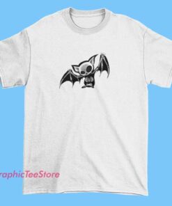 A men's T-shirt featuring Batman-themed graphics and logos, ideal for fans of Batman merchandise.