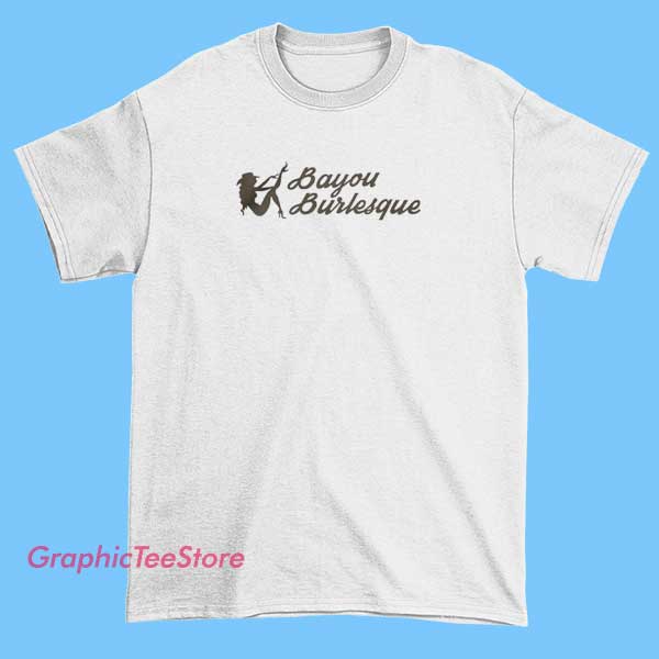 Design Merch Bayou Burlesque Shirt 2 Merchandise featuring a Bayou Burlesque shirt with a vibrant, artistic design showcasing swamp-inspired elements, glamorous burlesque motifs, and bold lettering, capturing a sultry and lively Louisiana theme.