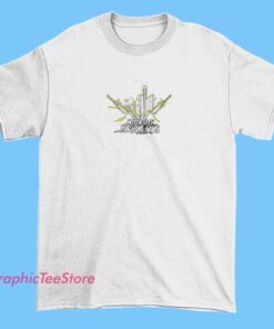 A vintage-inspired Motor City Machine Guns shirt featuring classic punk or rock-style graphics, with bold lettering and gritty, distressed details. It could include imagery of guitars, lightning bolts, or the band’s logo, capturing that retro, rebellious vibe perfect for fans of the duo!