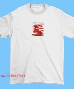 A vintage-style Wolf Parade band T-shirt featuring retro-inspired graphics and typography, showcasing the band's logo or album artwork with a distressed or faded look for a nostalgic, classic rock aesthetic.