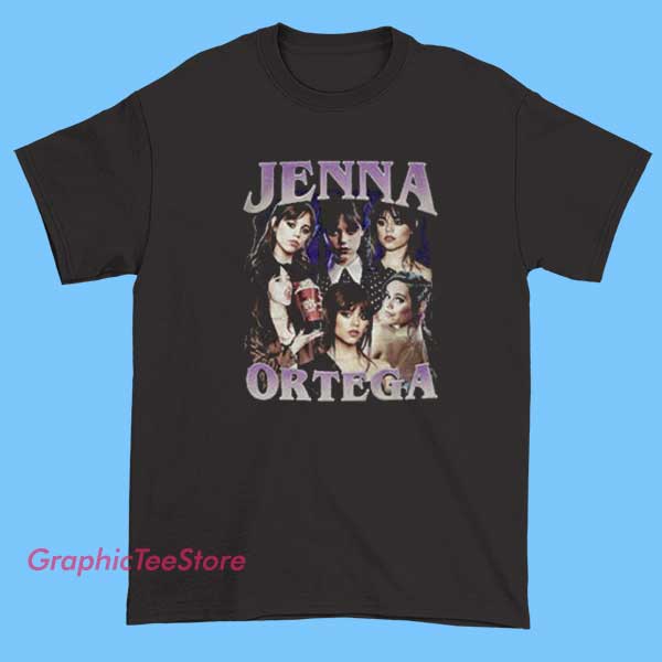 Retro Jenna Ortega Merch Shirt 2 A retro-style Jenna Ortega merchandise shirt might feature vintage-inspired graphics of Jenna's iconic roles or images, with bold, nostalgic fonts and color schemes like muted tones or pastel shades to give it a classic, throwback feel. Would you like a specific design idea or style?