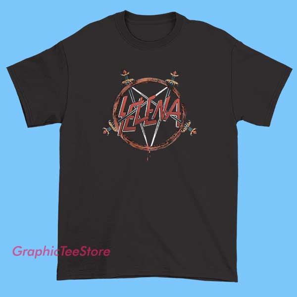 Classic Logo Funny Selena Slayer Shirt 2 A humorous classic logo-style t-shirt featuring Selena Slayer, combining a playful design with a reference to Selena Gomez and a Slayer-inspired theme, perfect for fans with a sense of humor.
