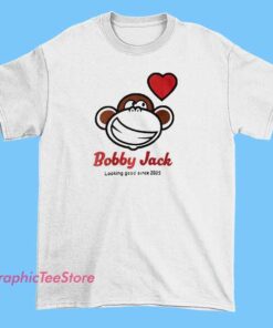 Monkey Heart Looking Good Since 2005 Bobby Jack Shirts 5 A shirt featuring a design with a monkey and heart motif, along with the text