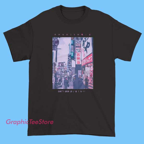 90s Lofi Tokyo Japanese Tee Shirts 2 90s Lofi Tokyo Japanese Tee Shirts with retro anime aesthetic graphic, vaporwave lofi style, Japanese streetwear design, soft cotton unisex tee for casual fashion lovers