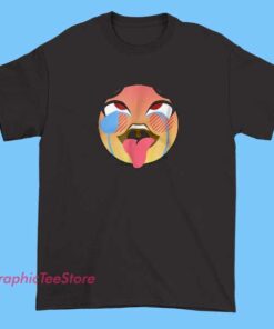 Ahegao face emoji parody tee shirt featuring anime-inspired meme expression graphic, playful otaku humor design, parody emoji style t-shirt, streetwear anime fan apparel