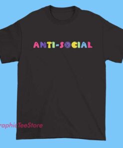 Brennen Taylor Anti Social Tee Shirts with minimalist slogan graphic, influencer merch style, soft cotton unisex fit, casual streetwear tee for fans, everyday wear, modern aesthetic