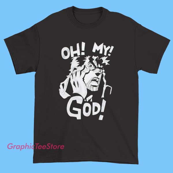 Jojo Oh My God Tee Shirts cheap 2 Jojo Oh My God Tee Shirts cheap with funny viral quote graphic, pop culture meme design, soft cotton unisex tee, affordable casual streetwear shirt for fans and everyday wear
