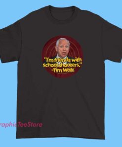 Tim Walz quote graphic tee shirt featuring controversial political quote text design, viral news satire style, bold typography artwork, unisex fit t-shirt for political commentary, debate culture, and statement fashion