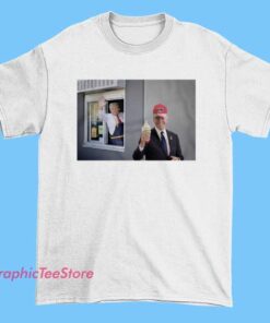 Trump Make McDonald’s Ice Cream meme shirt featuring humorous political meme text, viral internet joke design, pop culture parody style, unisex fit graphic tee for meme lovers and satire fans