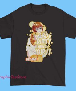 Velma Nerdy Dirty Tee Shirts 3 Velma Nerdy Dirty Tee Shirts featuring funny retro cartoon design, bold Velma graphic tee, nerdy aesthetic shirt for Scooby fans, trendy pop culture apparel for casual everyday style.