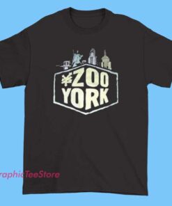 Zoo York graphic tee shirt featuring iconic NYC streetwear logo design, skate culture inspired artwork, urban New York aesthetic, unisex fit t-shirt for skateboard fans and street fashion lovers